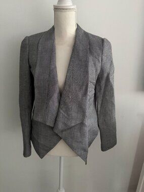 CALVIN KLEIN Gray Black Patterned Blazer Jacket Size 6